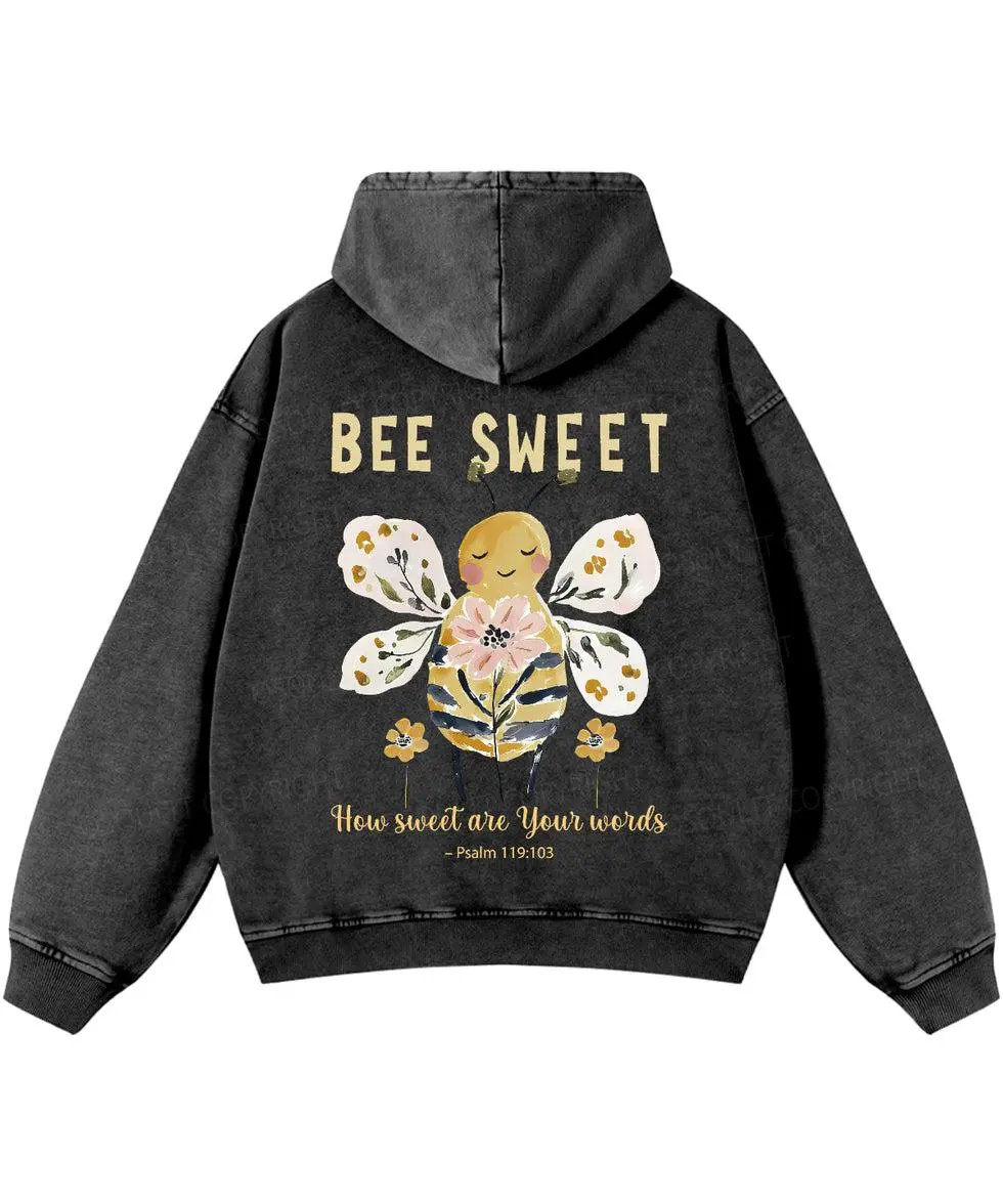 Bee Sweet Double Sided Washed Christian Hoodie