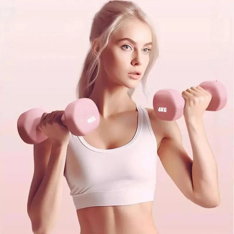 Dumbbell, 2 Counts/set Colorful Pink Weight Dumbbell, Home Fitness Equipment for Women, Arm Muscle Training Equipment for Home Gym