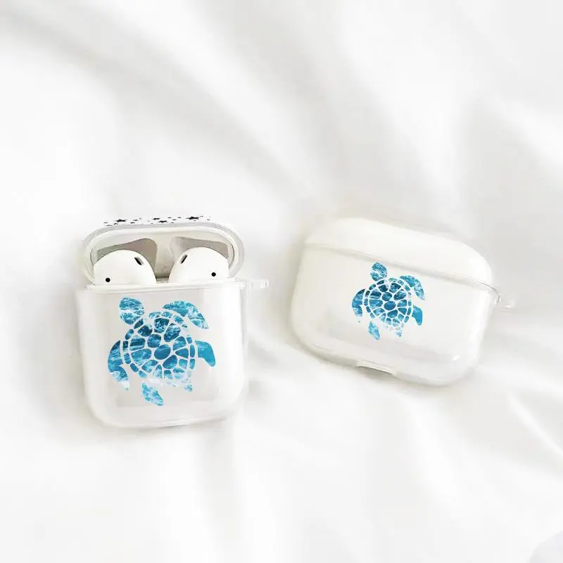 Elegant Sea Turtle Design Earphone Case with Hiking Buckle, Shockproof & Anti-Fall TPU Earphone Cover for AirPods 1/2, 3, Pro, Pro 2, Gift for Girlfriend & Boyfriend