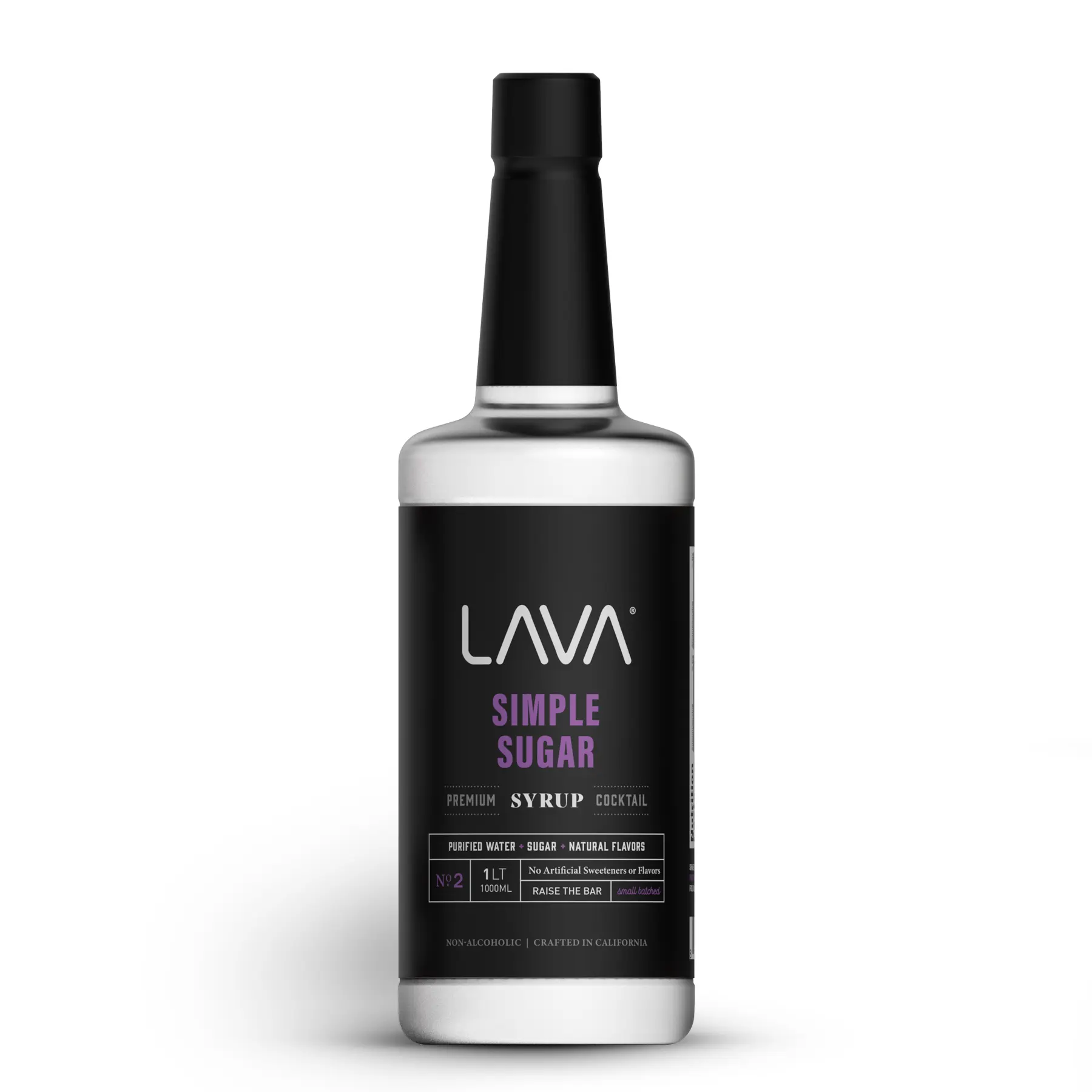 LAVA Premium Simple Syrup, 33.8oz (1-Liter) Made with 100% Sugar, No Artificial Sweeteners, Flavors, or Colors. Beverage Drink Unflavored Sweetener