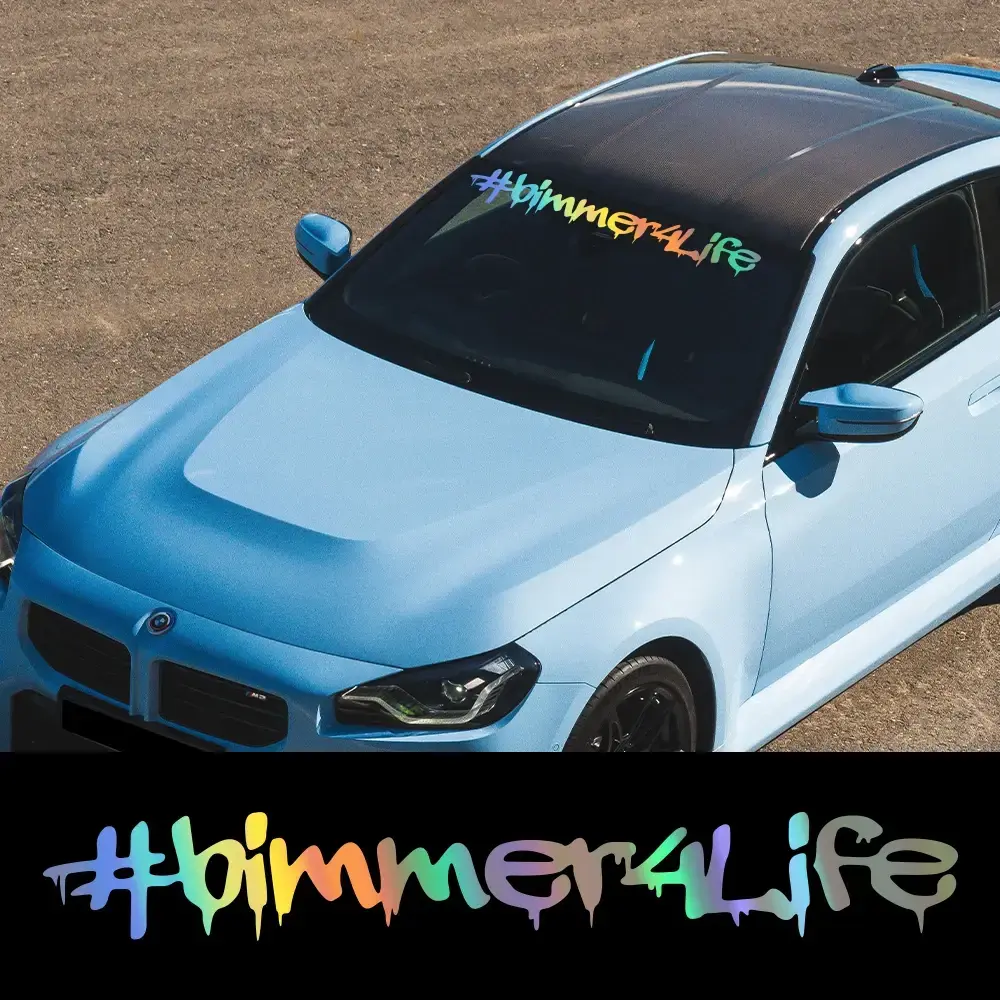 Bimmer For Life Car Windshield Stickers For BMW 3 4 5 X M All Models Front Rear Window Vinyl Film Decal Auto Decor Accessories