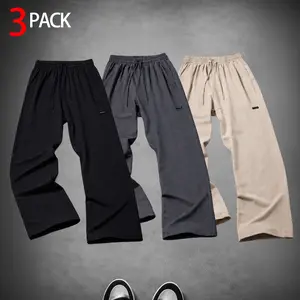 Men’s wide-leg pants, Cityboy style, multi-pack, casual straight-leg trousers. Combines Gorpcore aesthetics with street style, featuring a soft, drapey fabric for comfortable wear. Suitable for everyday commuting, office work, travel, skateboarding, and m