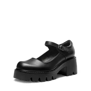 DREAM PAIRS Women's Mary Janes Platform Dress Shoes - Low Heel, Chunky, Round Toe, Ankle Strap Oxfords (Esther Style)