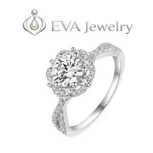 [EVA Jewelry] 925 Sterling Silver Synthetic Moissanite Ring