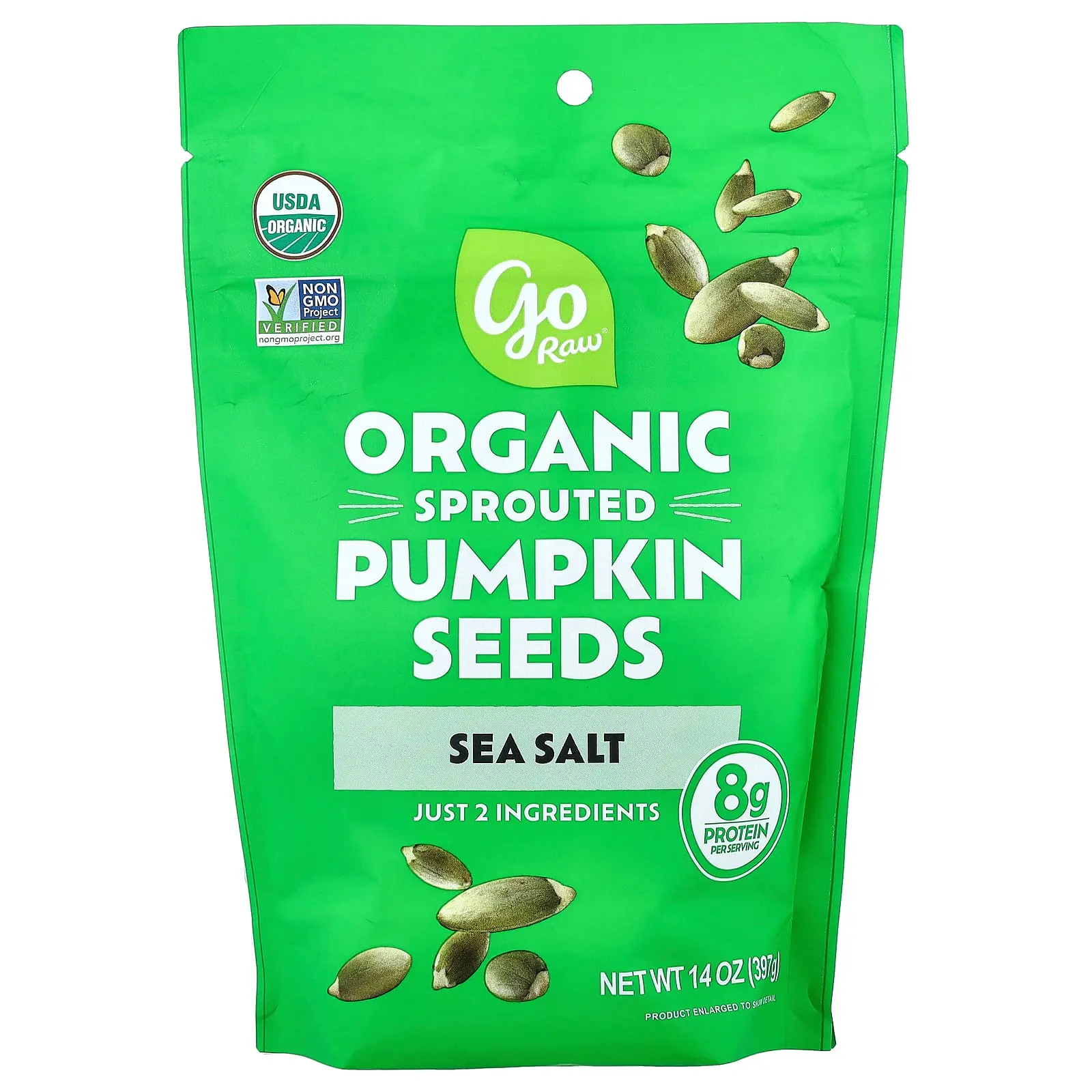 Go Raw Organic Sprouted Pumpkin Seeds, Sea Salt, 14 oz (397 g)