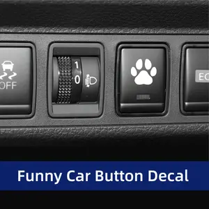 4PCS/SET "White Paw Print Funny Car Button" Cute Pet Fun Sticker | For Car Interior Buttons, Cute Pet Fun Notebooks White paw print decor Make each use full of soft fun vibe, Shape details fit button scenarios Sticker For Cars