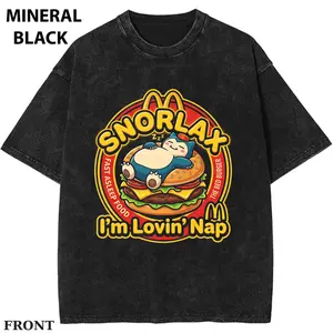 snor Sleepy Burger Shirt, Anime PKM T-shirt, Lazy Foodie Meme Tee, Cute Sleeping Character Graphic T-Shirt, Funny Nap Lover Shirt, Fast Food Parody Streetwear Womenswear Top