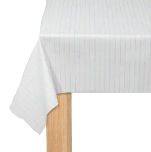 BLUE PINSTRIPE PAPER TABLECLOTH