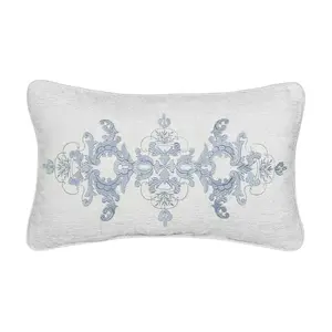 Queensbury Steel Blue Boudoir Decorative Throw Pillow 21" x 13"