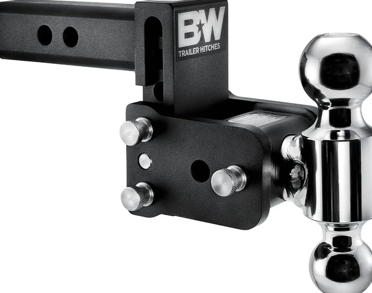 B&W Trailer Hitches Tow & Stow Adjustable Trailer Hitch Ball Mount - Fits 2" Receiver, Dual Ball (2" x 2-5/16"), 3" Drop, 10,000 GTW - TS10033B