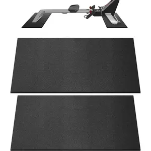 Double Mat Compatible with Peloton , Row & Concept 2 Rowing Machine, Thickness 6mm,  Trainer Accessories, Mat Protect Hardwood Floor Carpet, for  Gym Exercise