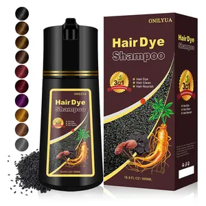 Wine Red Hair Dye Shampoo 3 in 1, Natural Hair Color Shampoo Burgundy for Men & Women Hair Colors in Minutes, Long-Lasting Hair Dye Shampoo for 100% Gray Hair Coverage Hair Dye 500ml