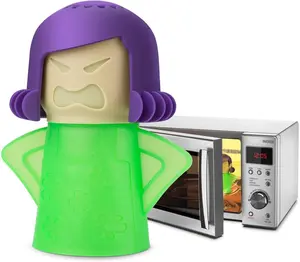 "GET IT NOW" Angry Mama Microwave Cleaner Angry Mom Microwave Oven Steam Cleaner and Disinfects With Vinegar and Water for Kitchens, Steamer Cleaning Equipment Cleans the Crud in Minutes (Green) Lemon Utensils