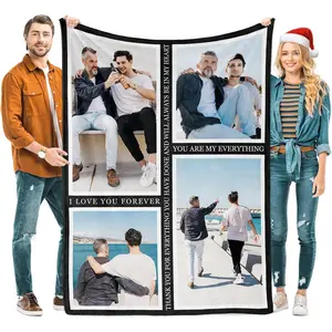 Fathers Day Personalized Gifts from Daughter Custom Blankets with Photos and Text Multiple Colors Sizes Soft Flannel Gifts for Men Birthday Gifts for Dad cobijas  personalizadas personalized photo blanket