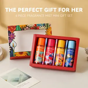 4PACK Women's Romantic Perfume Set - Love Expression, Valentine's Exclusive, Thoughtful Gift for Girlfriend​​ :Tropical, Vanilla, Citrus, Sweet Fig | 60ml Each Women's Long-Lasting Fragrance Set Sweet for Every Occasion.