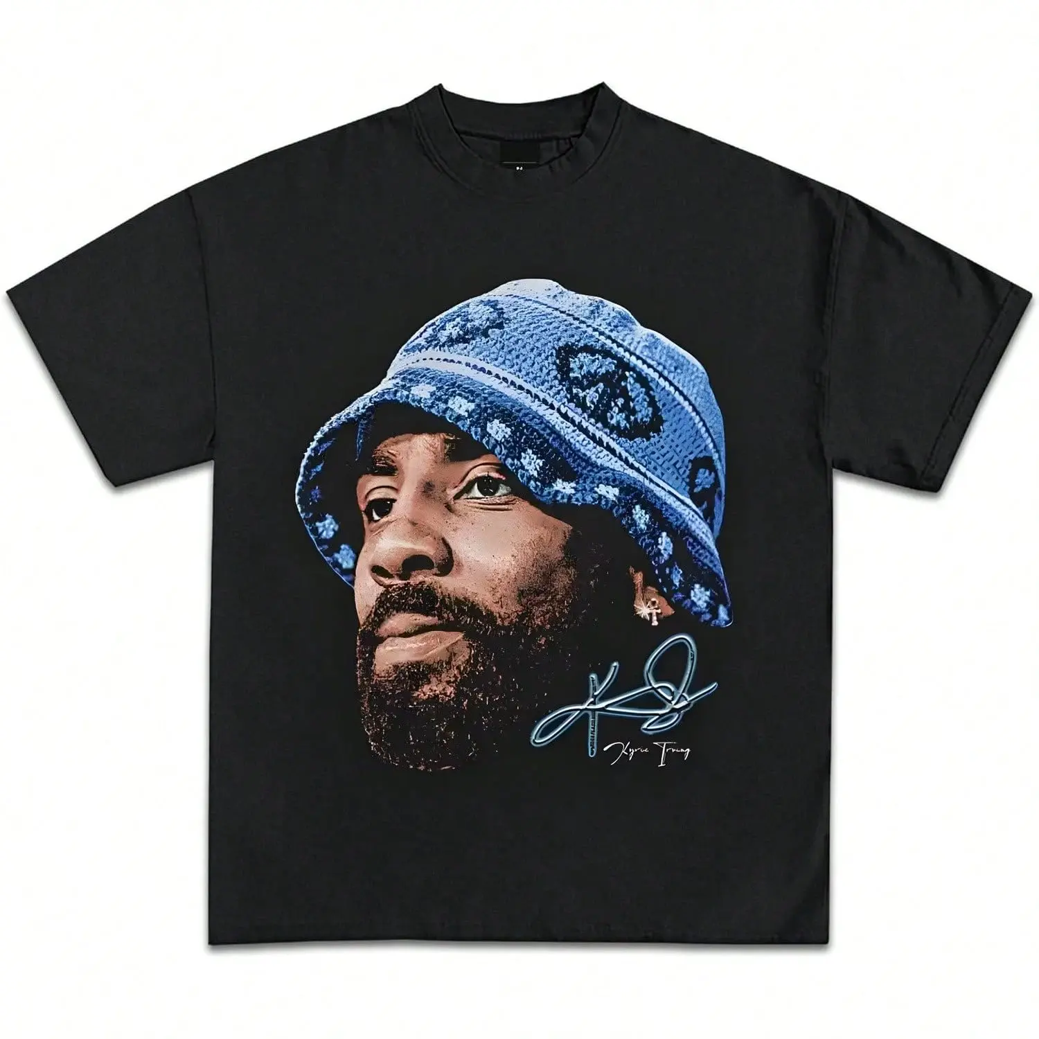Men's Short-Sleeve Unisex Cotton Crewneck T-Shirt - Kyrie Irving Celebration Pose Basketball Graphic, 90s Vintage Design, Game Day Apparel, Gift for Basketball Fans