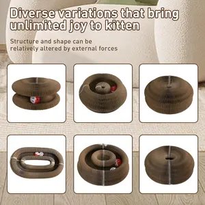 Kitty Kurlz, Cat Toy Magic Organ Cat Scratching Board, Reversible Infinity Interactive Cat Toys Cardboard Kitten Scratcher Pads for Indoor Cats(2PCS)