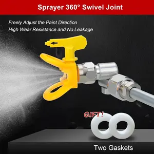 Airless Paint Spray Gun Swivel Joint Compatible with  235486 7/8 Inch Thread 180 Degree Rotation