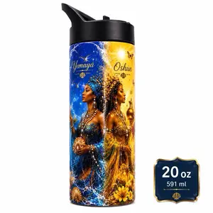 Stainless Steel Yemaya and Oshun Thermal Water Bottle - 20 oz, Maintains Hot and Cold Temperatures, Ideal for Snacks On-the-Go, Snack