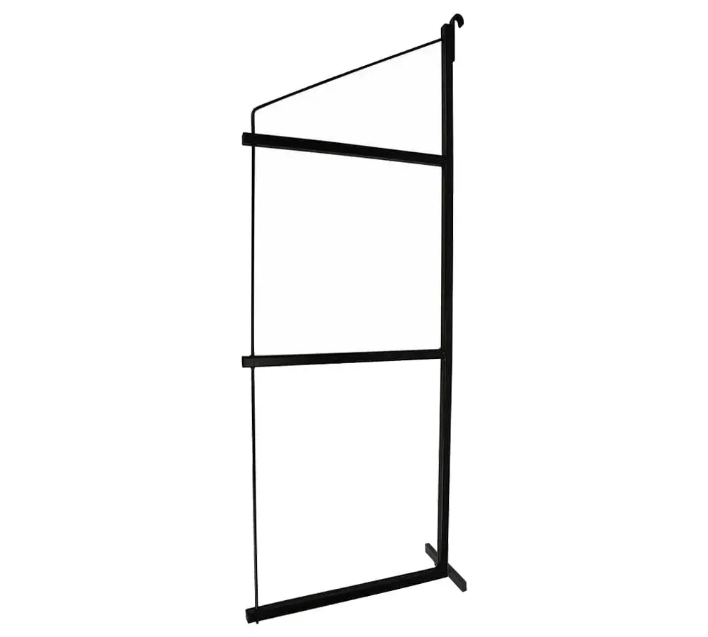 3 Tier Shipping Container Shelving Bracket with 18"(D) x 60"(H) - Black Powder Coated Steel Shelf Brackets for Heavy Duty Trailer Containers - Easy to Assemble & Remove