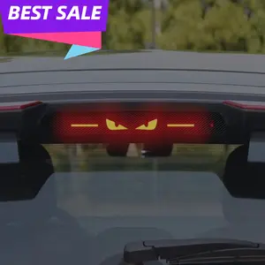 2026 Stylish Car High Mount Brake Light Sticker, Carbon Fiber Texture Exterior Decal, Premium Durable PET Material, Self-Adhesive Easy Paste Design, Custom Logo Compatible, Enhances Driving Safety & Vehicle Styling for Most Cars