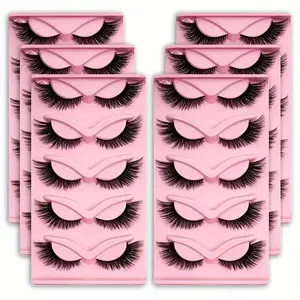 Cat Eye False Lashes – Wispy Dramatic Reusable Strip Lashes (Use with Lash Glue) | 3 Packs 15 Pairs