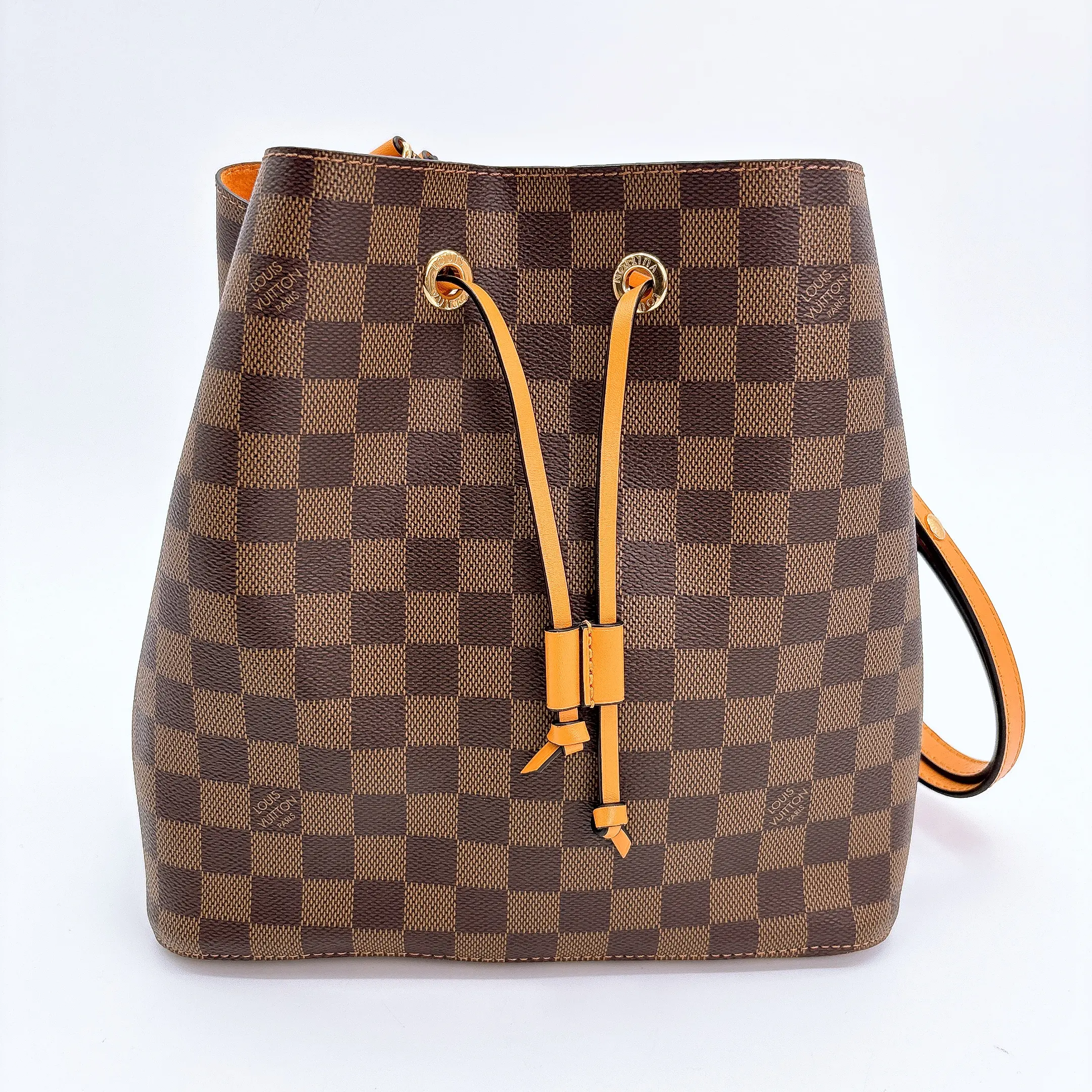 Pre-owned Louis Vuitton Damier Ebene Neonoe MM Safran