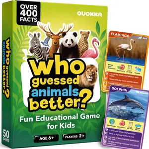 QUOKKA Who Guess It Better Animals Volume 2 – Educational Game with Visual Clues, Animal Discovery Card Set, 50 Cards