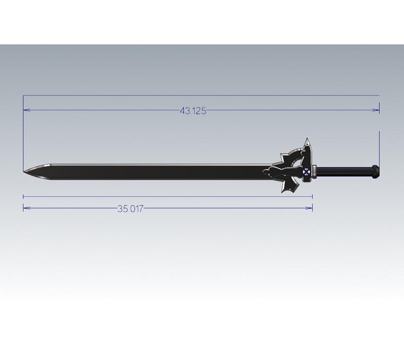 Kirito Sword Art Online Elucidator Cosplay Sword Kit 3D Printed