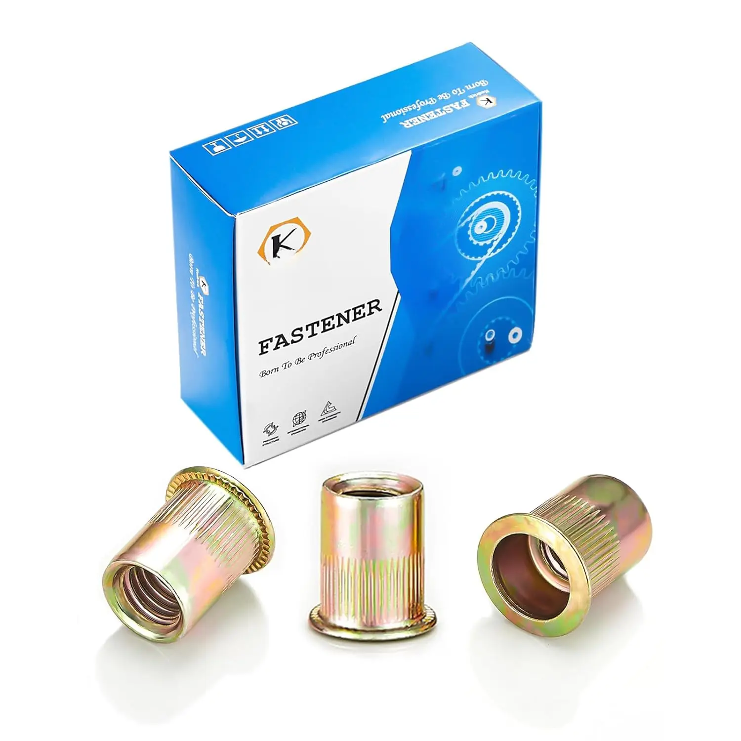 #6-32 Rivet Nuts(#6#8#10 1/4" 5/16" 3/8" ),160Pcs SAE Carbon Steel Flat  Threaded Insert Nuts 6-32 UNC RIV Nuts