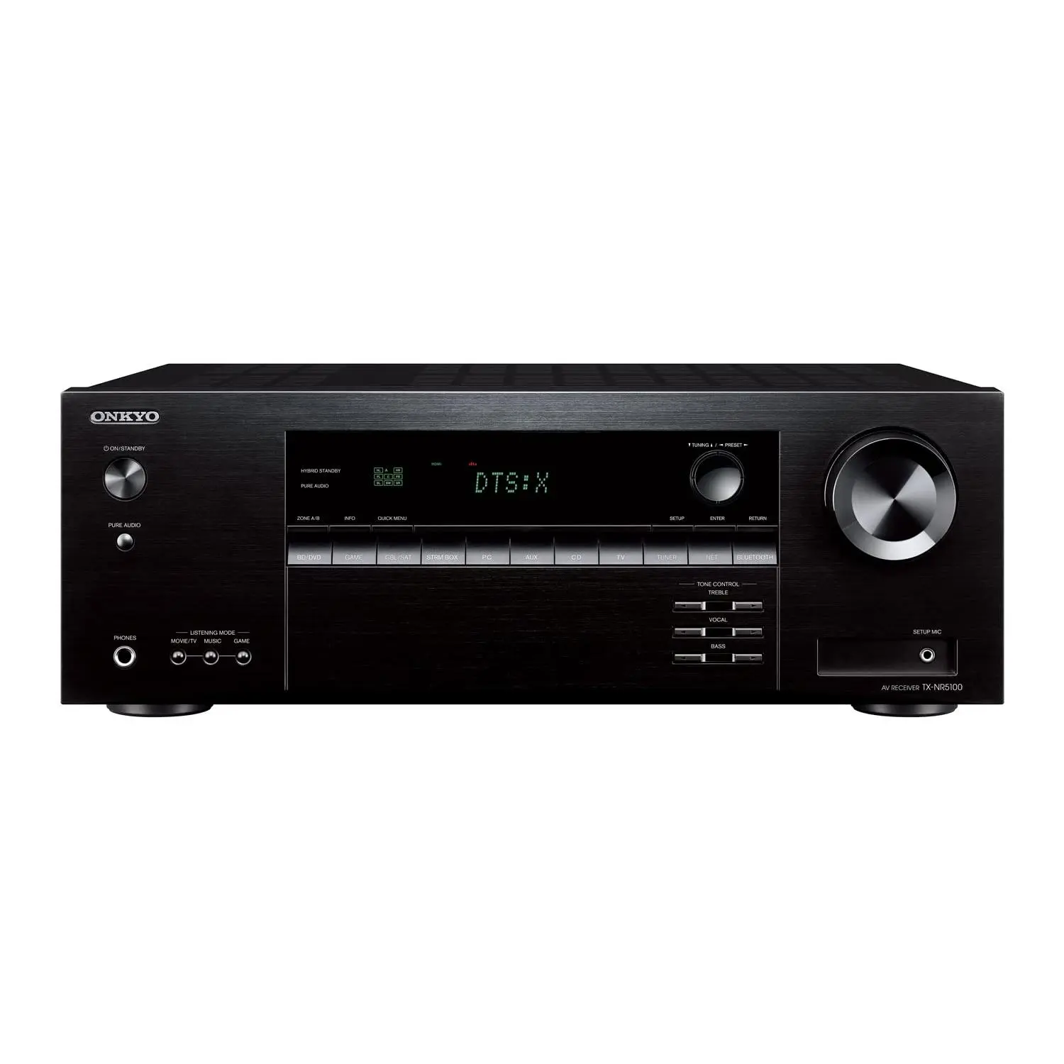 Onkyo TX-NR5100 7.2-Channel Surround Sound AV Receiver - 150W Per Channel, HDMI 2.1 with 8K/60 & 4K/120, Dolby Atmos, DTS:X, Sonos Certified, Wi-Fi, Bluetooth, Compatible with Android Devices