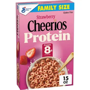 Cheerios Protein Cereal, Strawberry, 8g Protein, Family Size, 15 oz Cheerios Protein Cereal, Strawberry, 8g Protein, Family Size, 15 oz