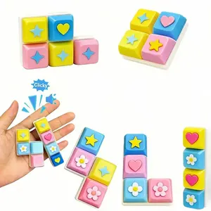 1count 3D Printing Mechanical Keyboard Fidget Toy, Clicker Keychain for Stress Relief, Portable Decompression Finger Clicker, Ideal Gift for Adults