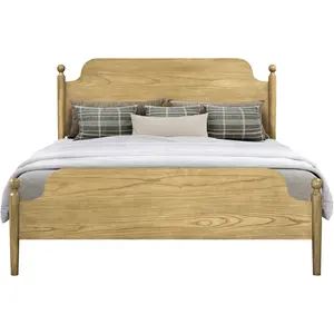 Livabliss x Becki Owens Adella Modern Farmhouse Wooden Bed King Tan