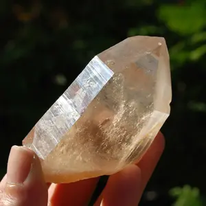 2.8" 117g Record Keeper Transmitter Pink Shadow Smoky Lemurian Seed Quartz Crystal Starbrary, Brazil