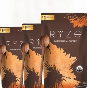RYZe Mushroom Coffee 30 Servings with 6Adaptogenic Mushrooms MCT Oil & 2000mgSuperfoods USDA Organic USA Grown InstantCoffee Healthcare Vitamin