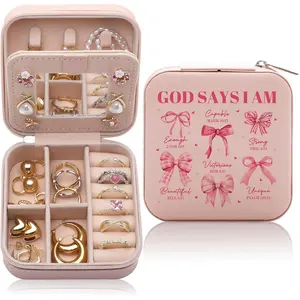 God Says I Am  Box Inspirational Christian Gifts Religious Faith Based   Verse  Case   Bow Travel Jewellery Organizer