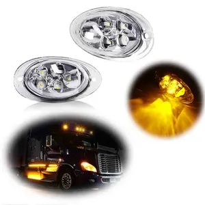 2PCS Amber LED Cab Side Marker Turn Signal Light For Freightliner Cascadia 2008 2009 2010 2011 2012 2013 2014 2015 2016 2017 Replace OEM A06-58770-000 27620C4, 22141268