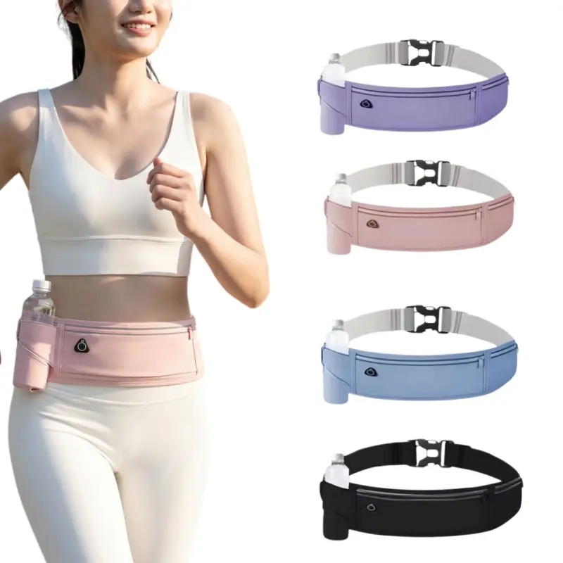 Lightweight Phone Bag with Water Bottle Holder, Adjustable Sports Fanny Pack Featuring 3 Pockets, Unisex & Durable, Ideal for Running, Hiking, Gym and All Outdoor Activities-MM1