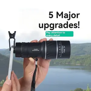 8x36 High-Definition Monocular Telescope, Fmc Multi-Layer Coating Smartphone Lens Adapter, Low Light Night Vision Outdoor for Bird Watching/concerts
