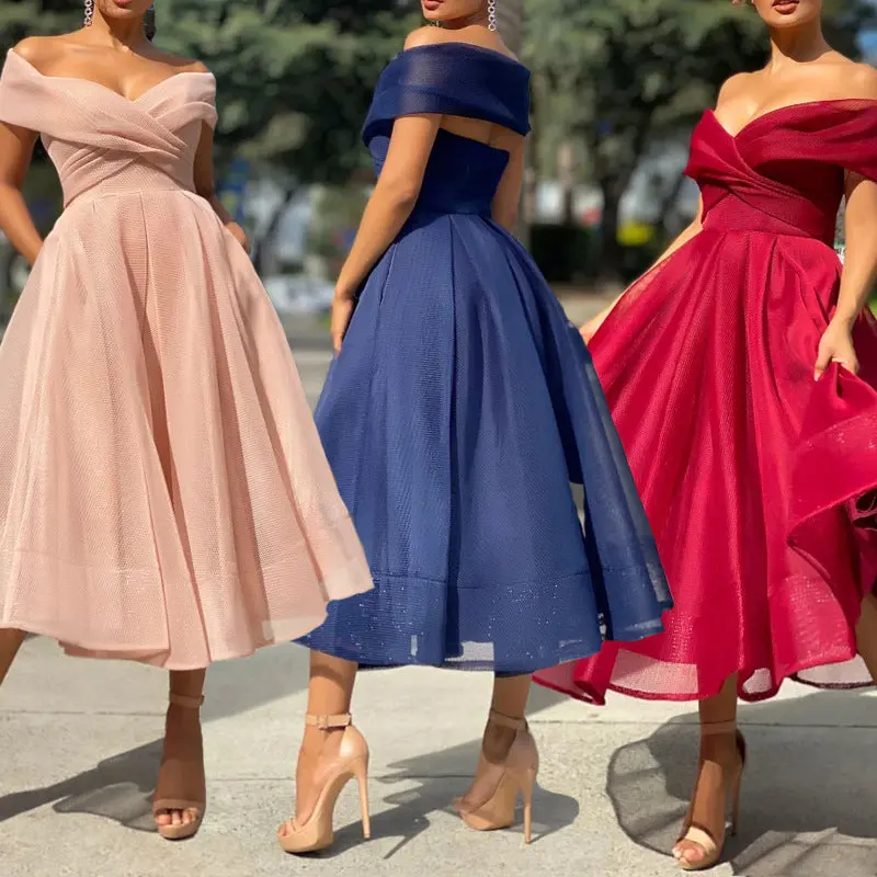 Womens Solid Casual Party Night Dress Club Off Shoulder Gown Elegant  Backless Sexy Dress Birthday - TikTok Shop