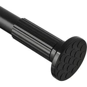 Tension Curtain Rod 51-168 In (4.25-14 Ft), Extra Long Outdoor Curtain Rod No Drilling for Patio Window, Adjustable Shower Curtain Rod for Bathroom, Tension Rod Diameter 1.26In Never Rust,Black