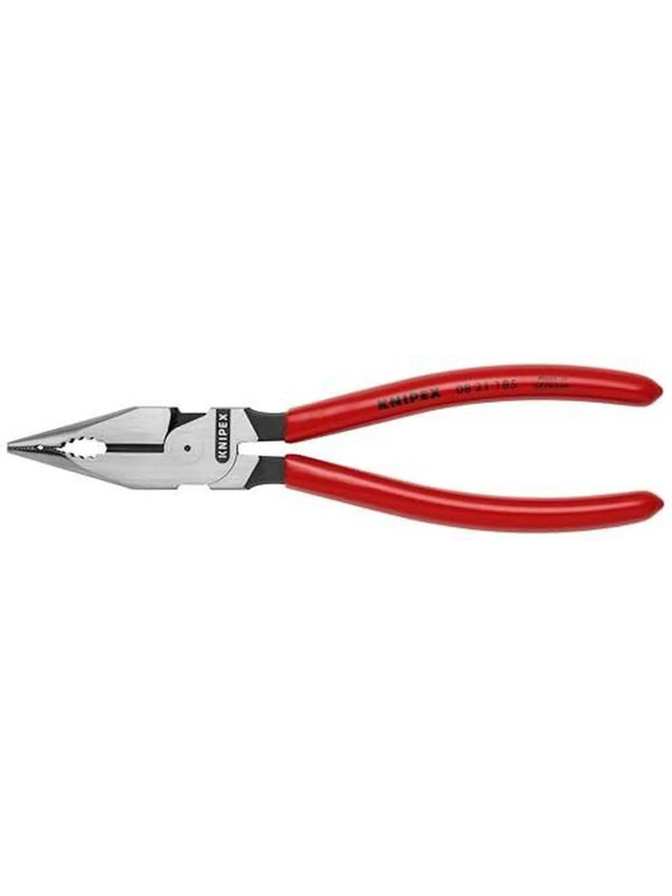 Knipex KNP0821185SBA Heavy-Duty Needle-Nose Combination Pliers with Pointed Anti-Twist Jaws, Induction Hardened, 3-Point Contact, 7 1/4" Length, 0.51 lbs, Flat Parts Handling, Precision Cutting for Soft/Medium-Hard/Hard Wire, All Seasons Precision Work