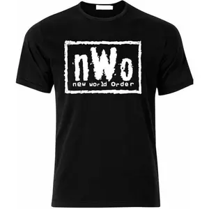 100% Cotton TeeNew World Order T-Shirt NWO Logo WCW Professional Wrestling T Shirt Tee For Men S-3XL graphic tee graphic t-shirts blackwater