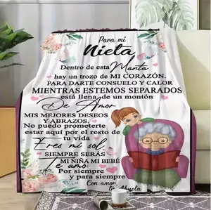 Blessing-Filled Affectionate Blanket for Grandchildren, Warm & Tender Bedding Throw Textile, True Tangible Love Expression & Cherished Daily Companion