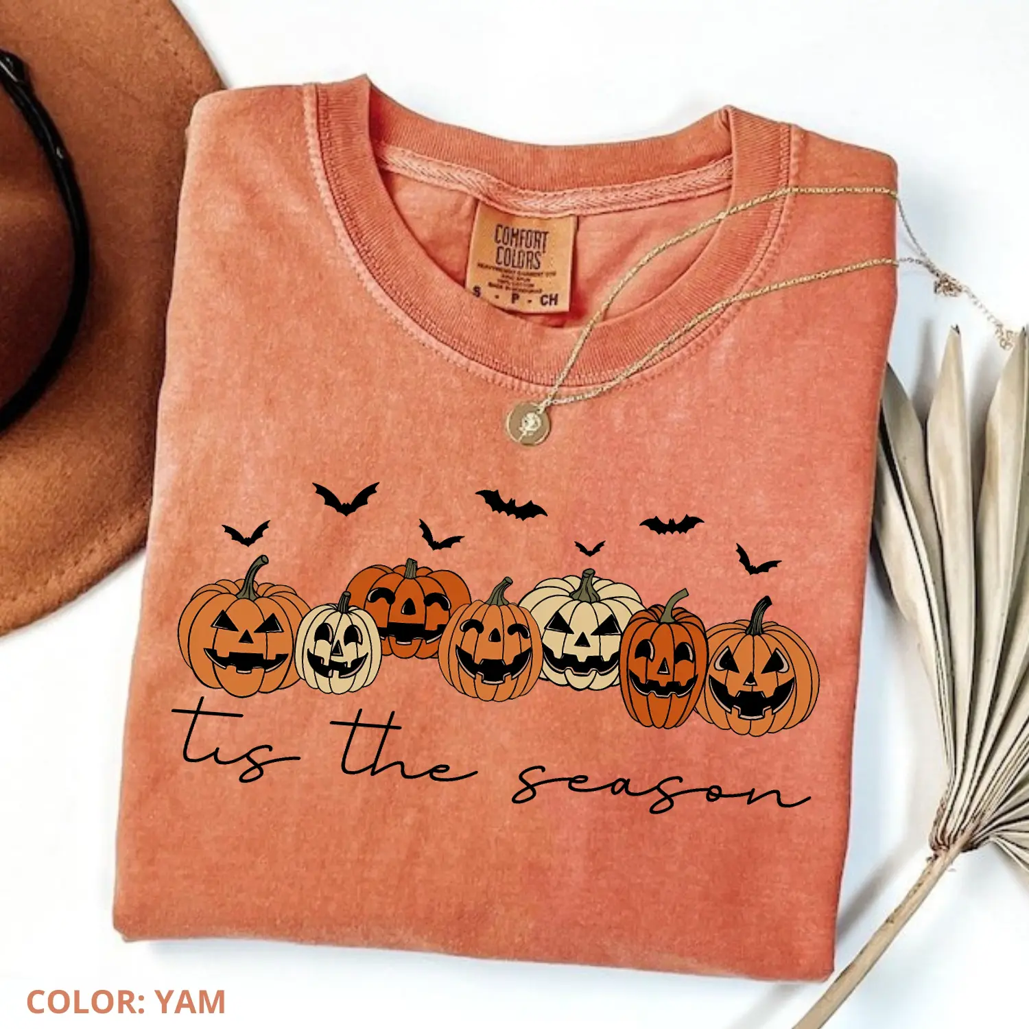 Comfort Colors Cute Pumpkin Shirt, Tis The Season Ghost Pumpkin Tee, Fall Halloween Graphic T-Shirt, Pumpkin Lover Gift, Spooky Autumn Apparel