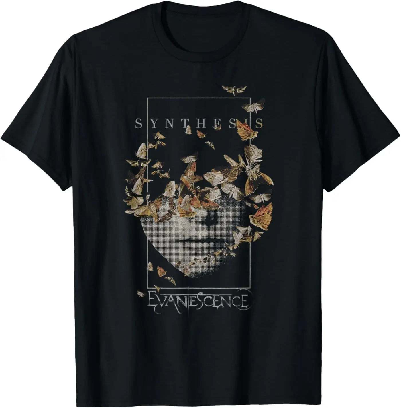 Evanescence Half Face T-Shirt Casual Unisex Music Fan Tee