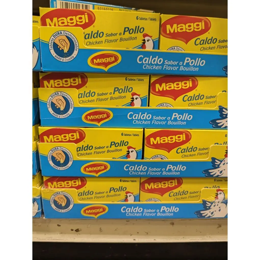 Maggi Caldo Sabor a Pollo Chicken Flavor Bouillon 6 Tablets per Box Perfect for Flavorful Dishes