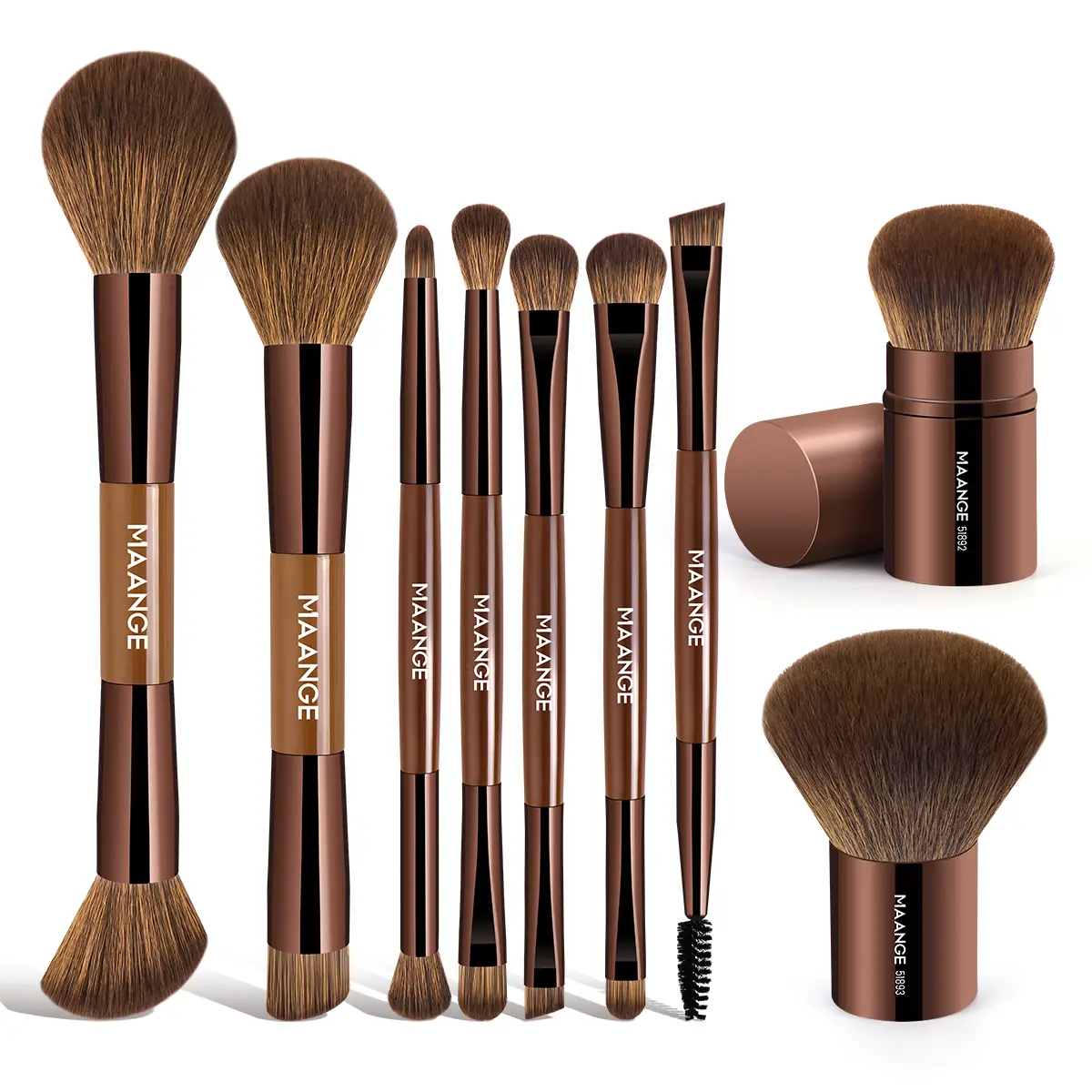 9 Pcs Brushes - Brown