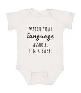 Watch Your Language I'm A Baby Onesie, Funny Anime Baby Onesie, Anime Baby Bodysuit, Newborn Bodysuit